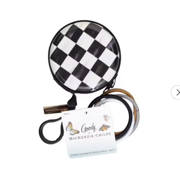 MacKenzie-Childs Black and White Checkered Purse hair tie Charm - Picture 2 of 11